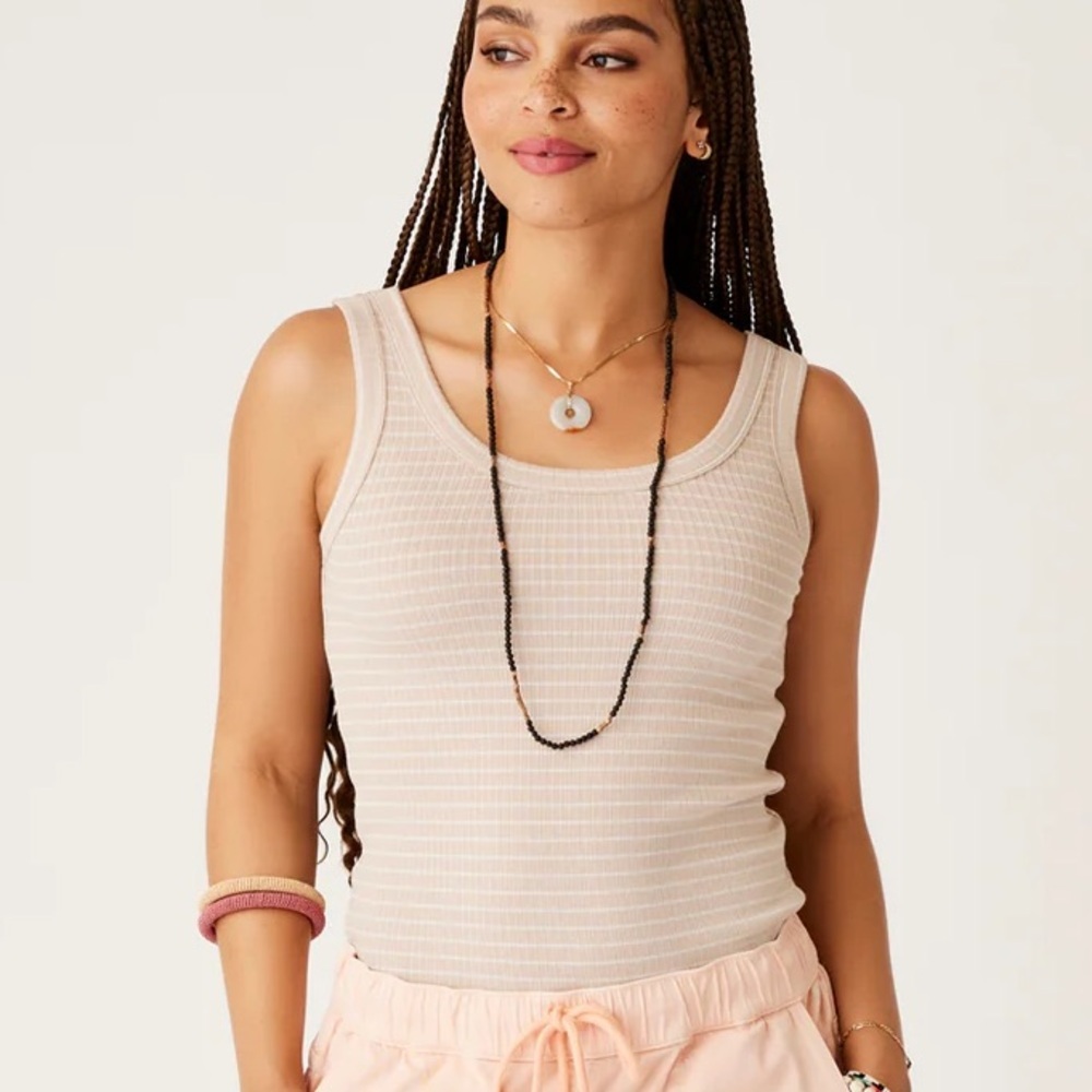 Carve Designs Ever Tank Top NWT Women's XL | Cream Ribbed Pointelle Organic Cott